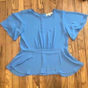 Loft peplum top with back zipper